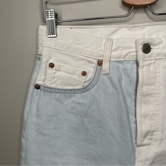 Levi's Denim High-Rise Deconstructed Button Fly Jean Skirt - Picture 11 of 13